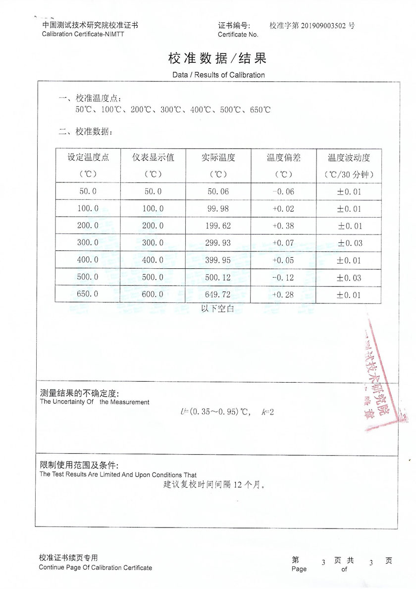 濰坊綠霸化工有限公司-干體爐案例（50℃-600℃）